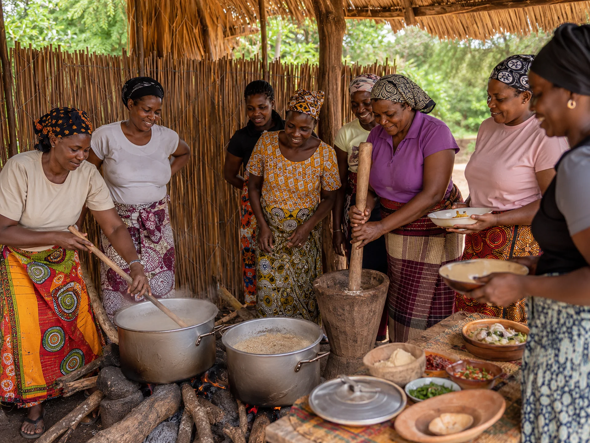 Hands-on Mozambican cooking class - matapa and piri-piri prawns